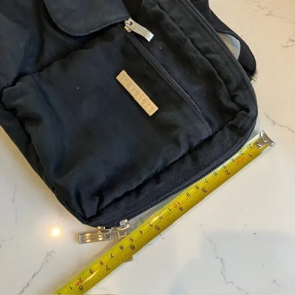 Chicos Baggillini Crossbody Bag Purse BLACK Nylon Travel Zip Pockets Card Slots - Picture 10 of 11